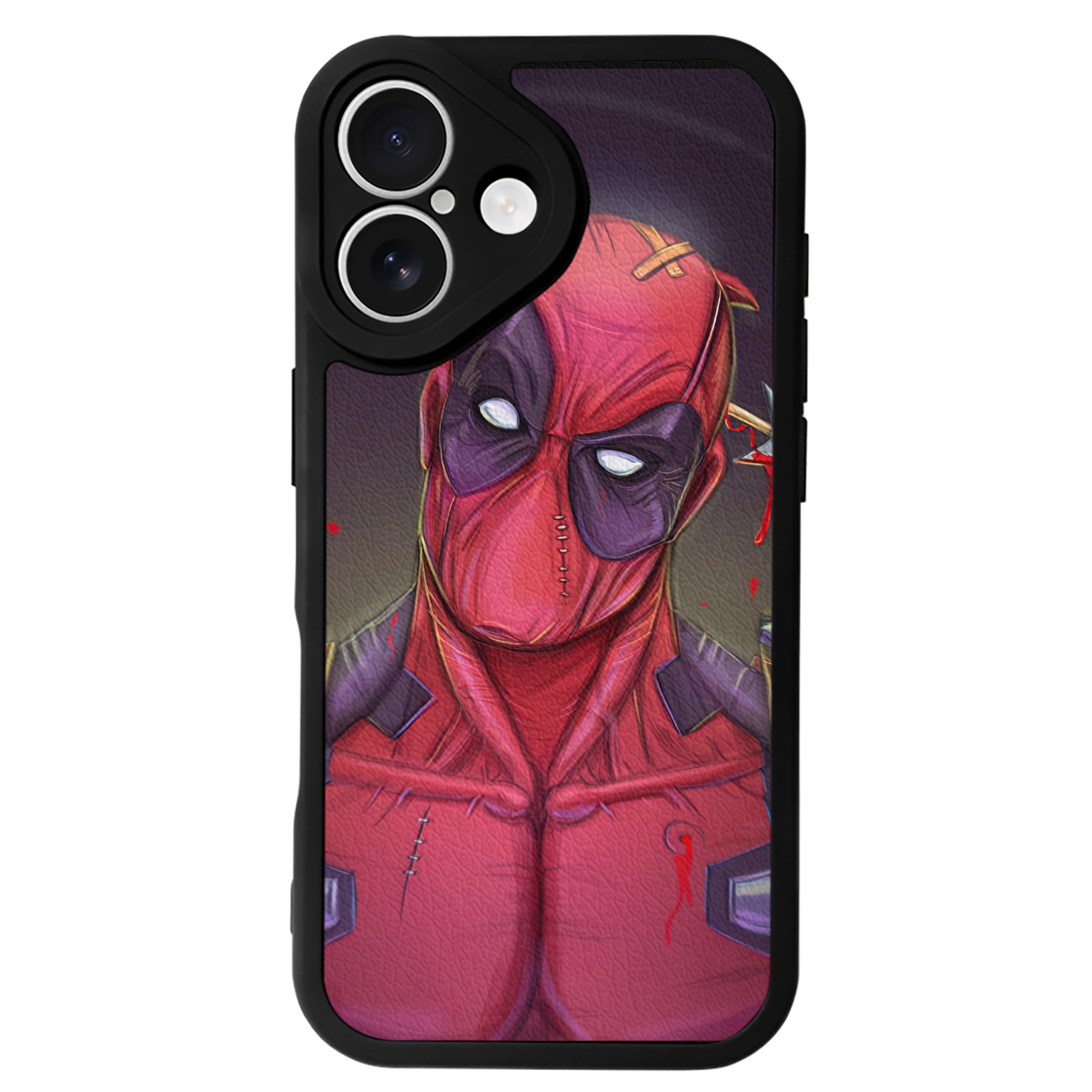 （画像用） Deadpool デッドプール 【iPhone 16シリーズ対応】シリコンスマホケース（レザー調） 材質：シリコン